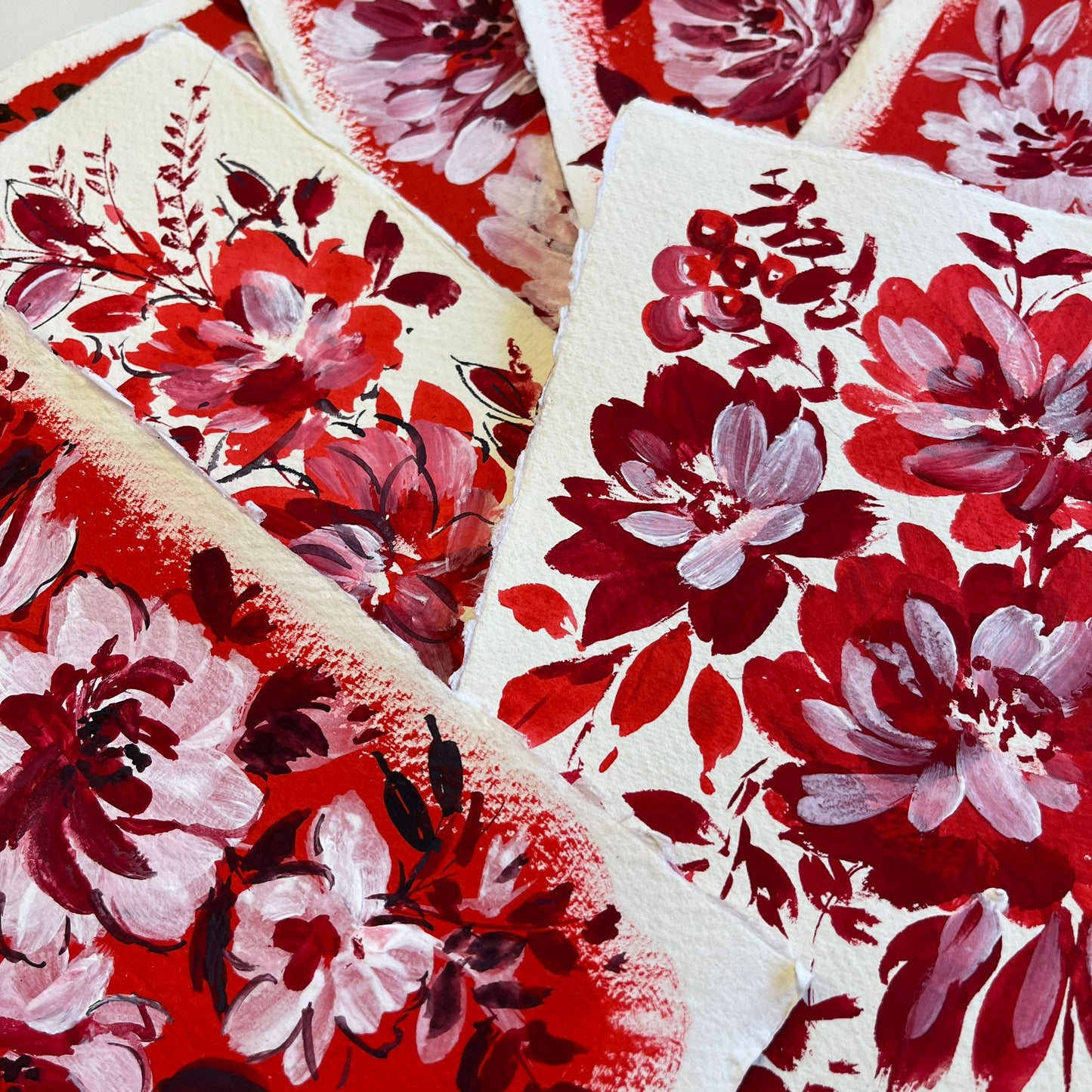 Beautiful Red floral painting collection. Dm2302