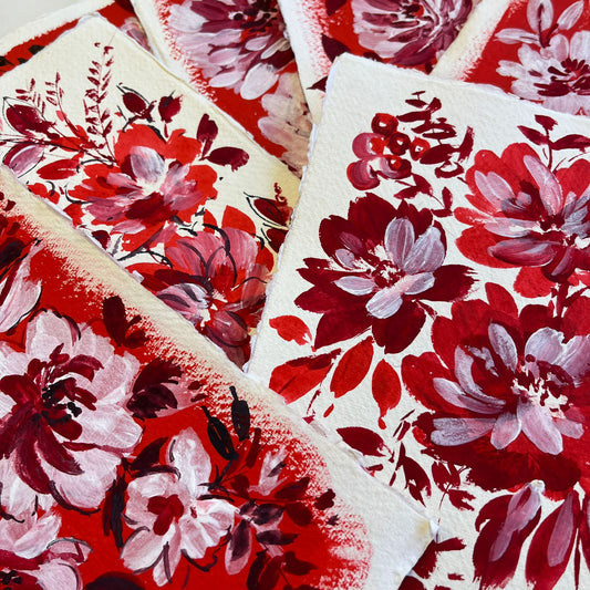 Beautiful Red floral painting collection. Dm2302