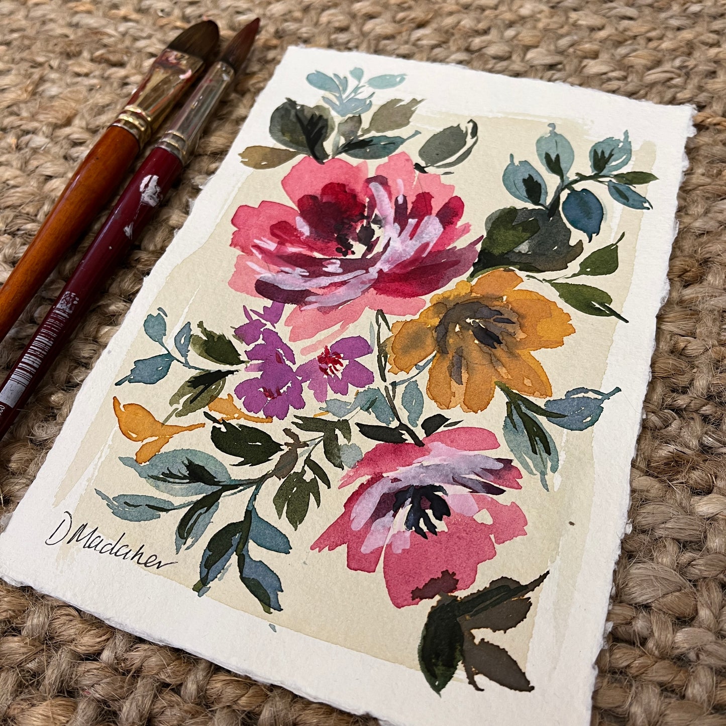 NEW** Autumn blooms original painting 2321