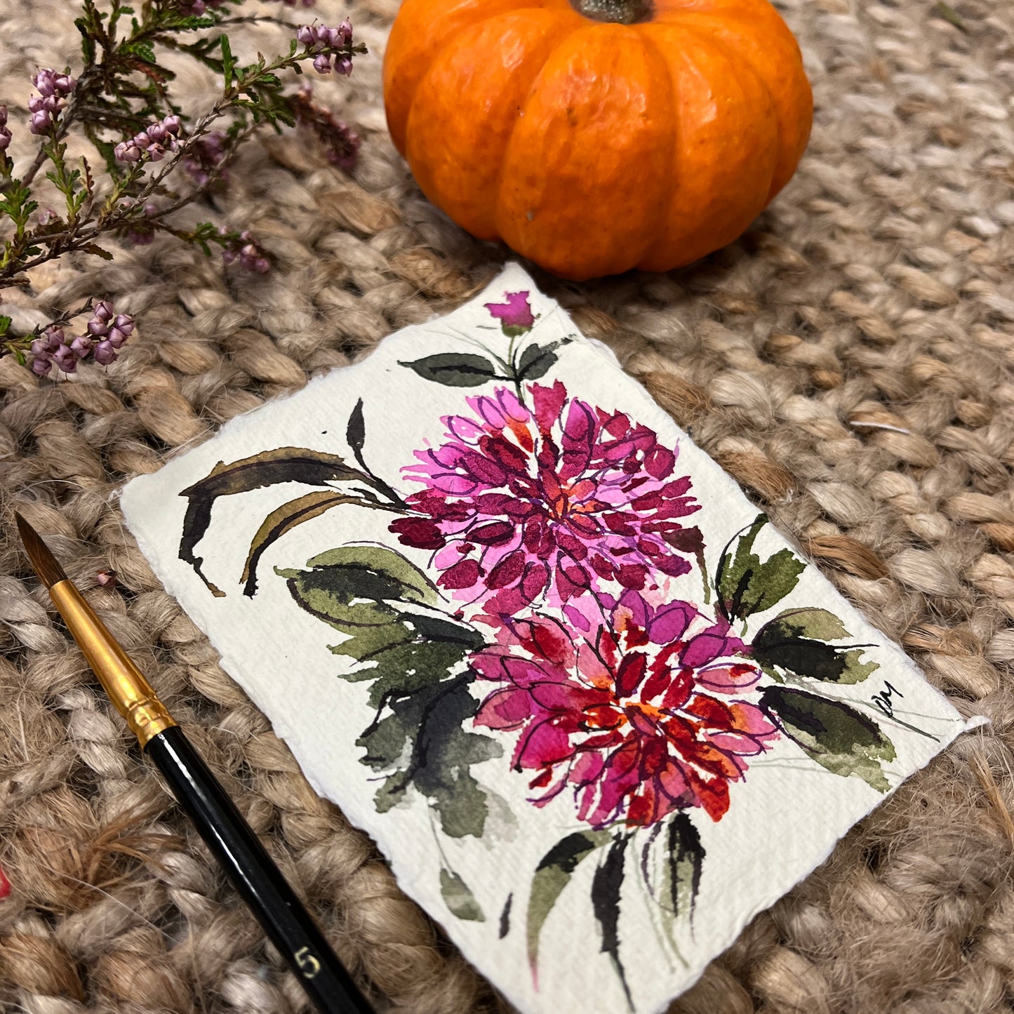 Miniature Dahlia painting DM13