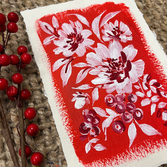 Beautiful Red floral painting. Dm2306