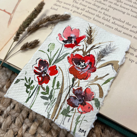 Miniature poppy painting DM12
