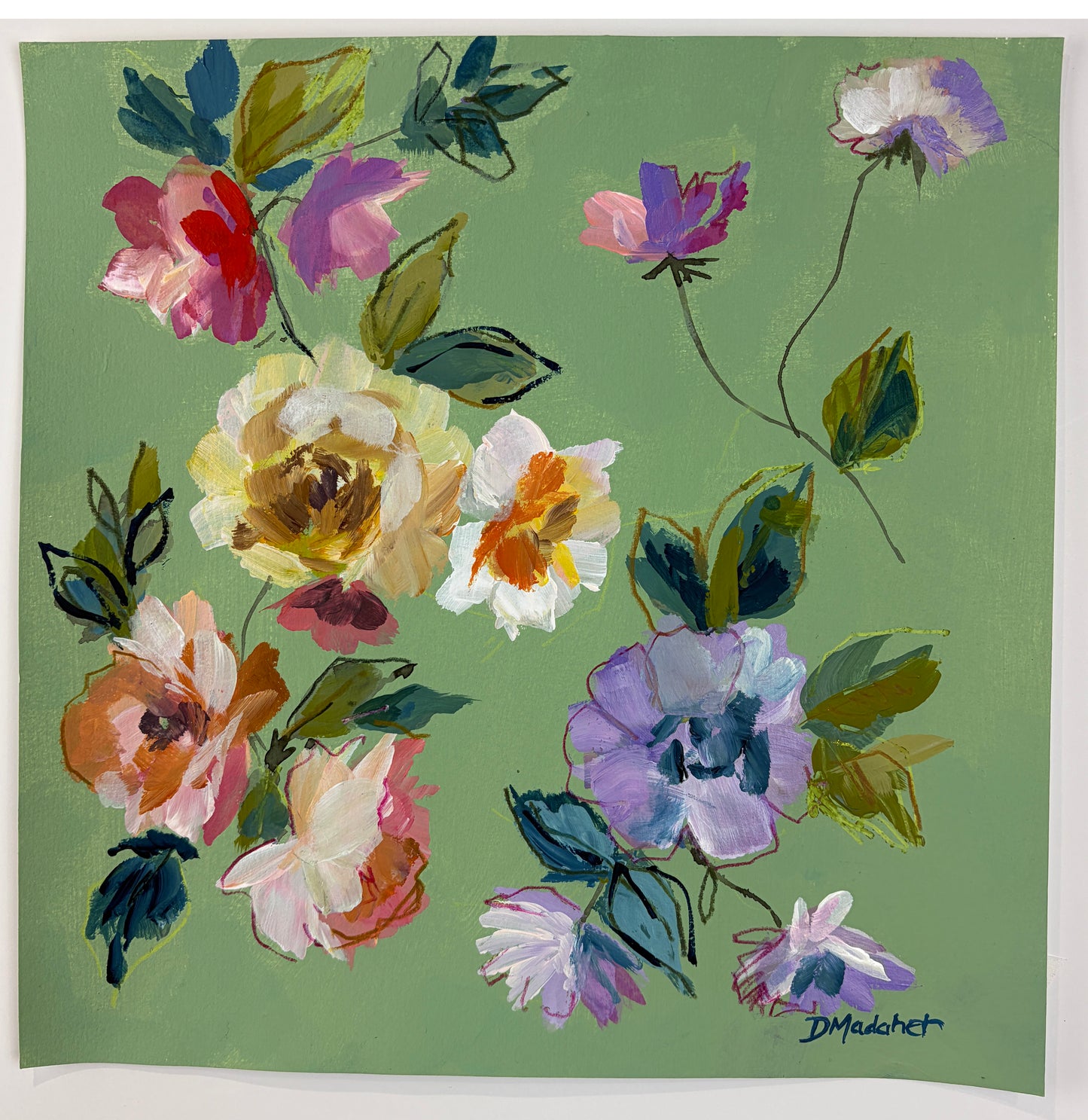 Floral painting 6 on Paper