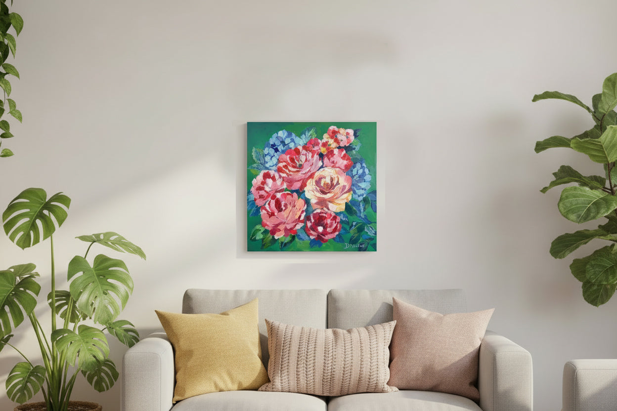 Blue and Pink Flowers