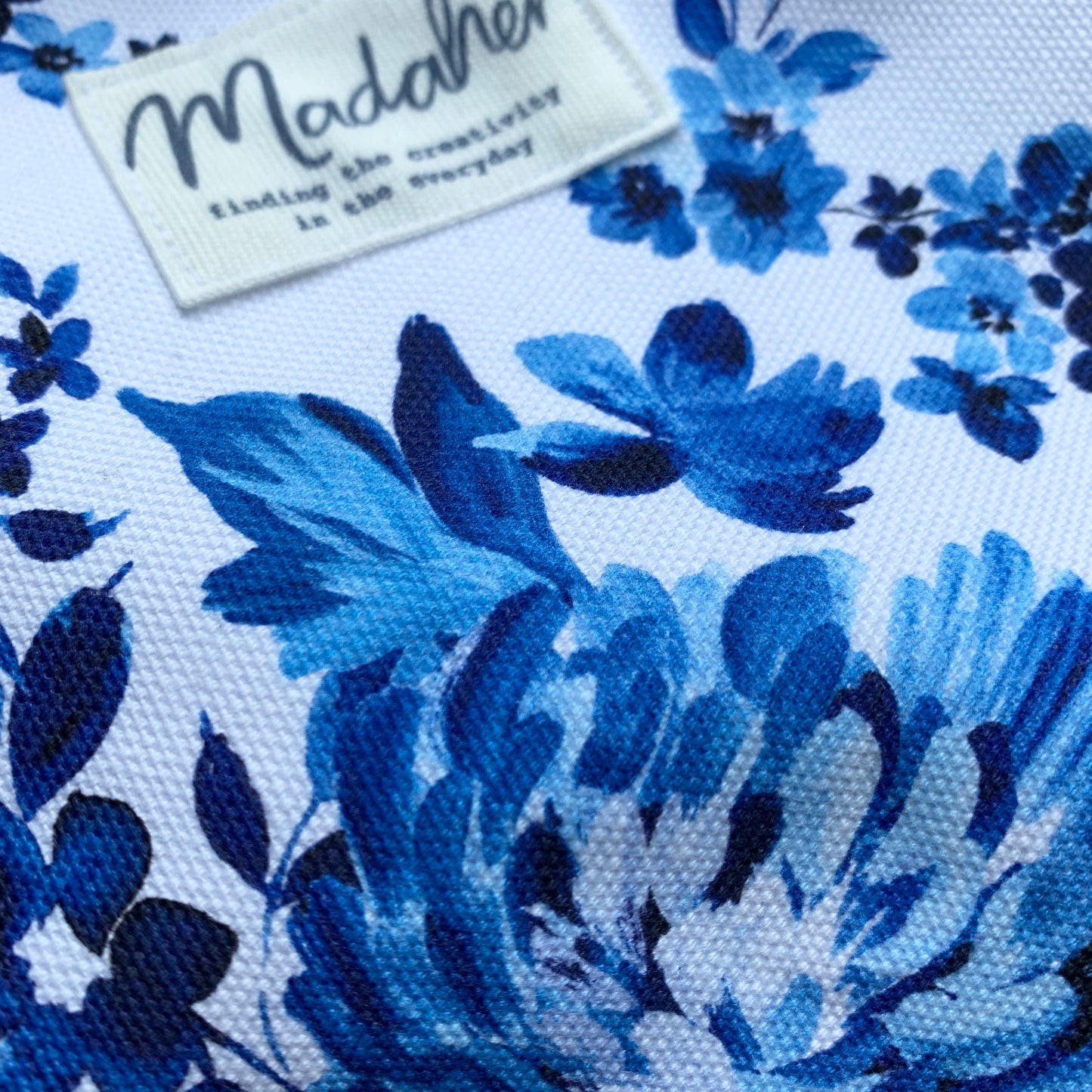 Indigo Floral Tote Bag- **FREE UK POSTAGE