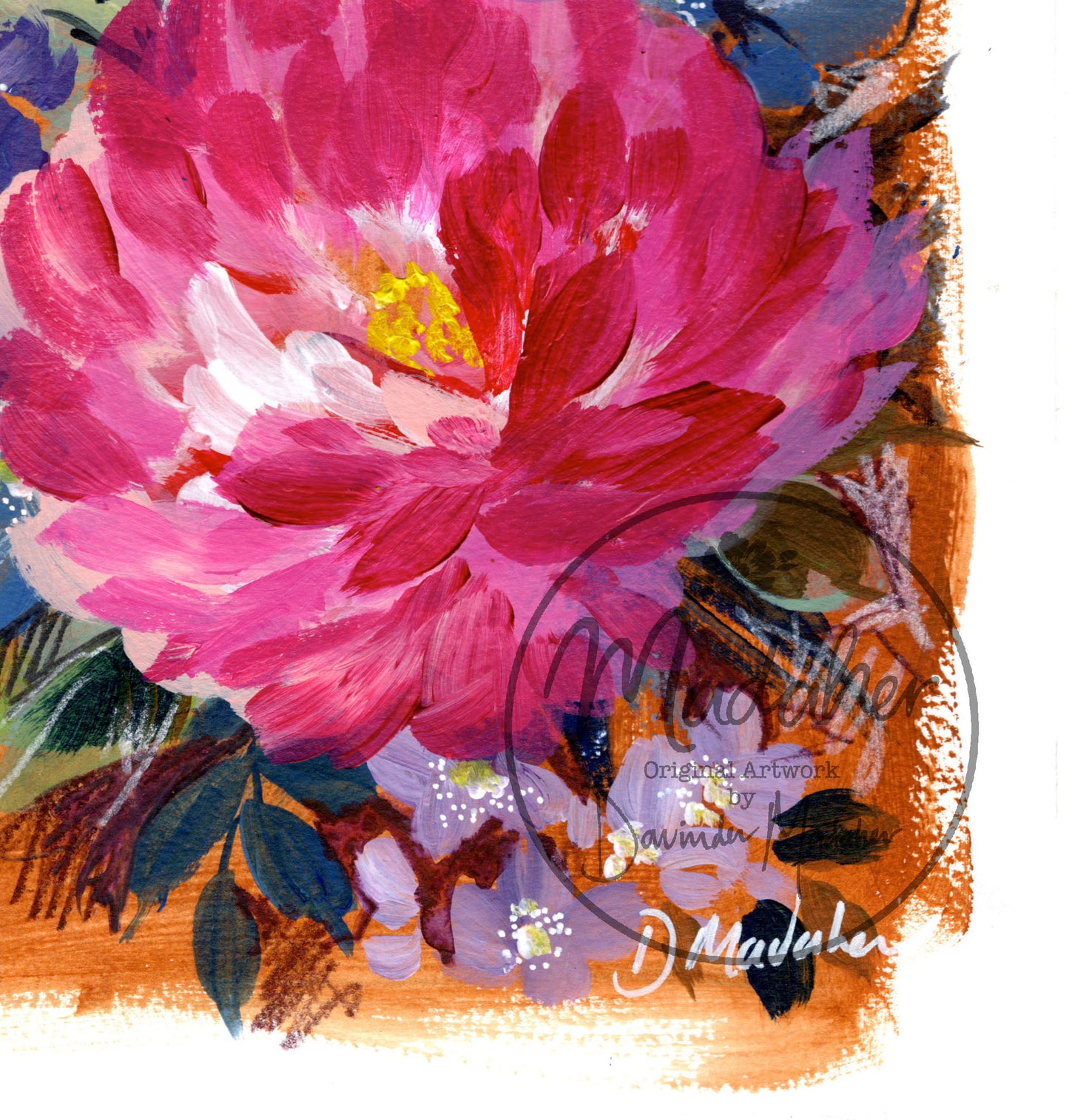 Pink Peony Original painting