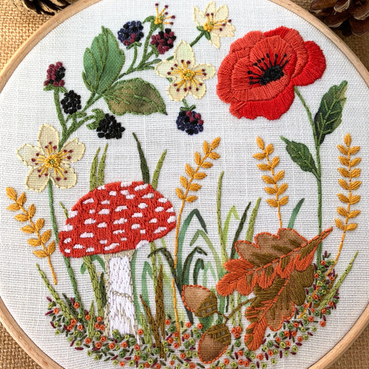 Woodland treasures Embroidery kit.