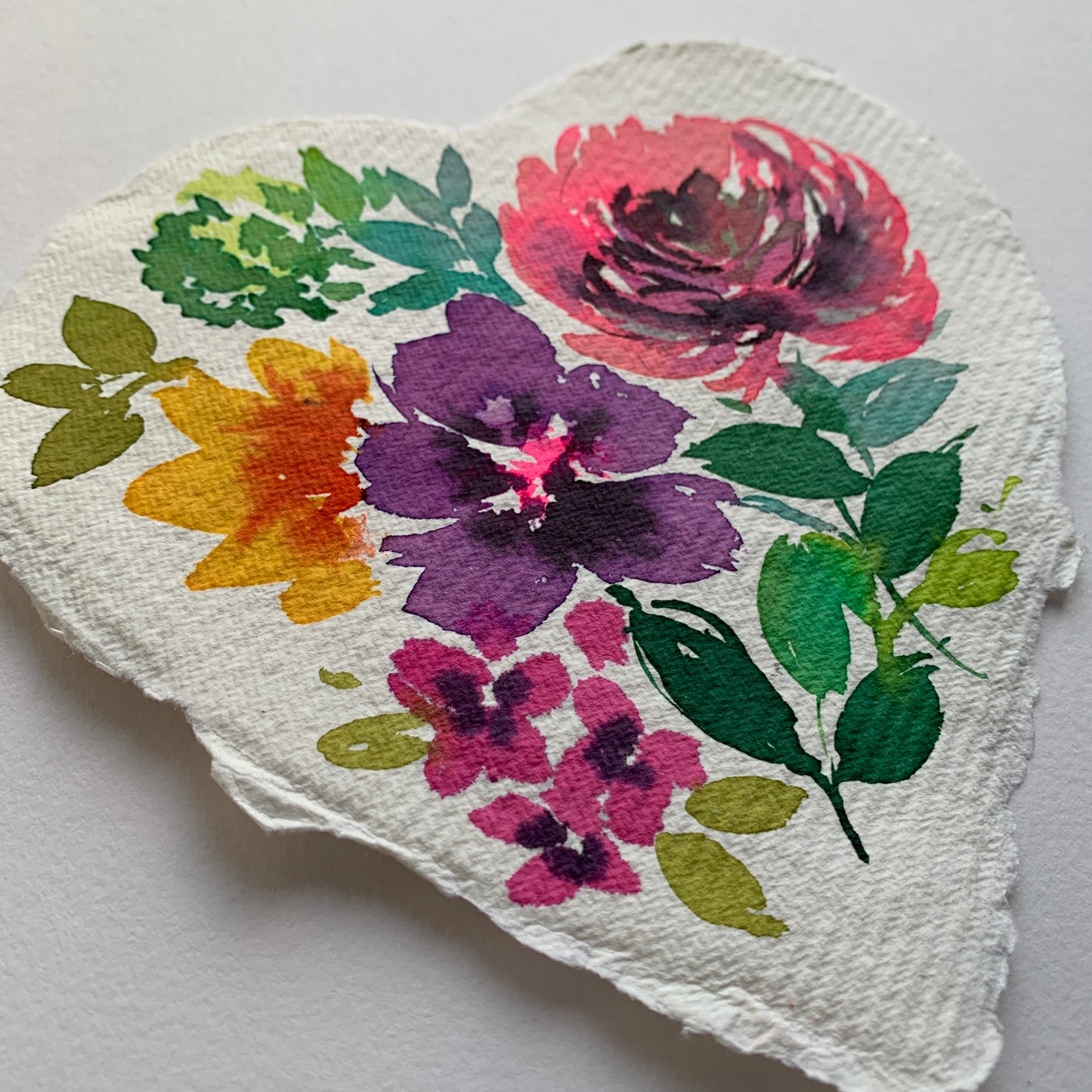 Original painting floral heart 013