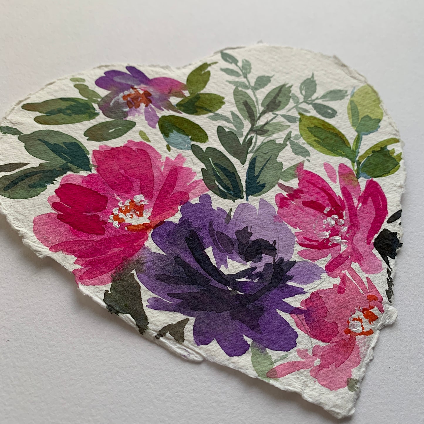 Original painting floral heart 012