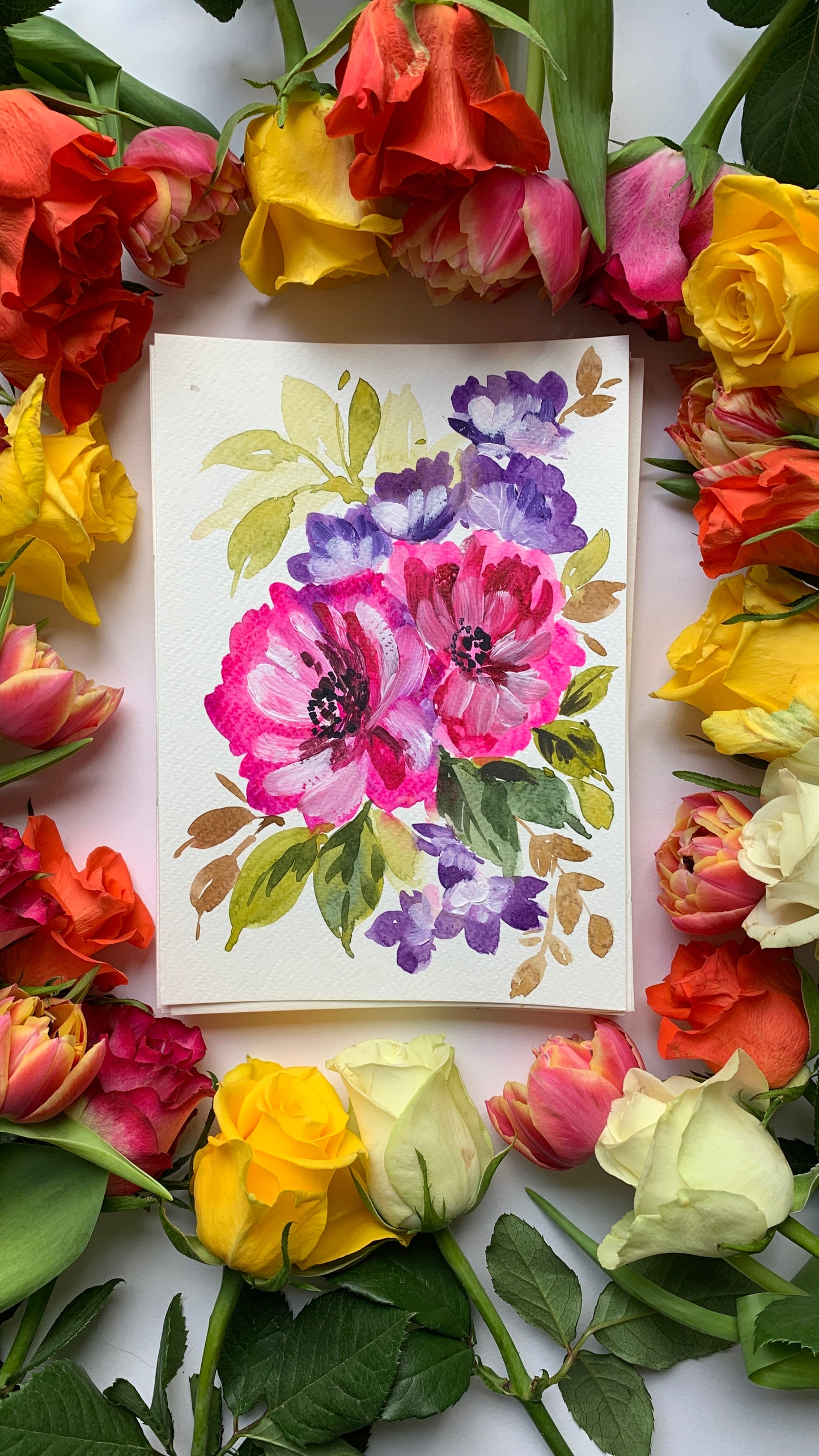 Original floral painting DM118