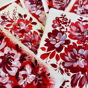 NEW** Beautiful Red floral painting collection. Dm2302