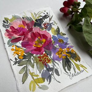 Small original floral painting 2306
