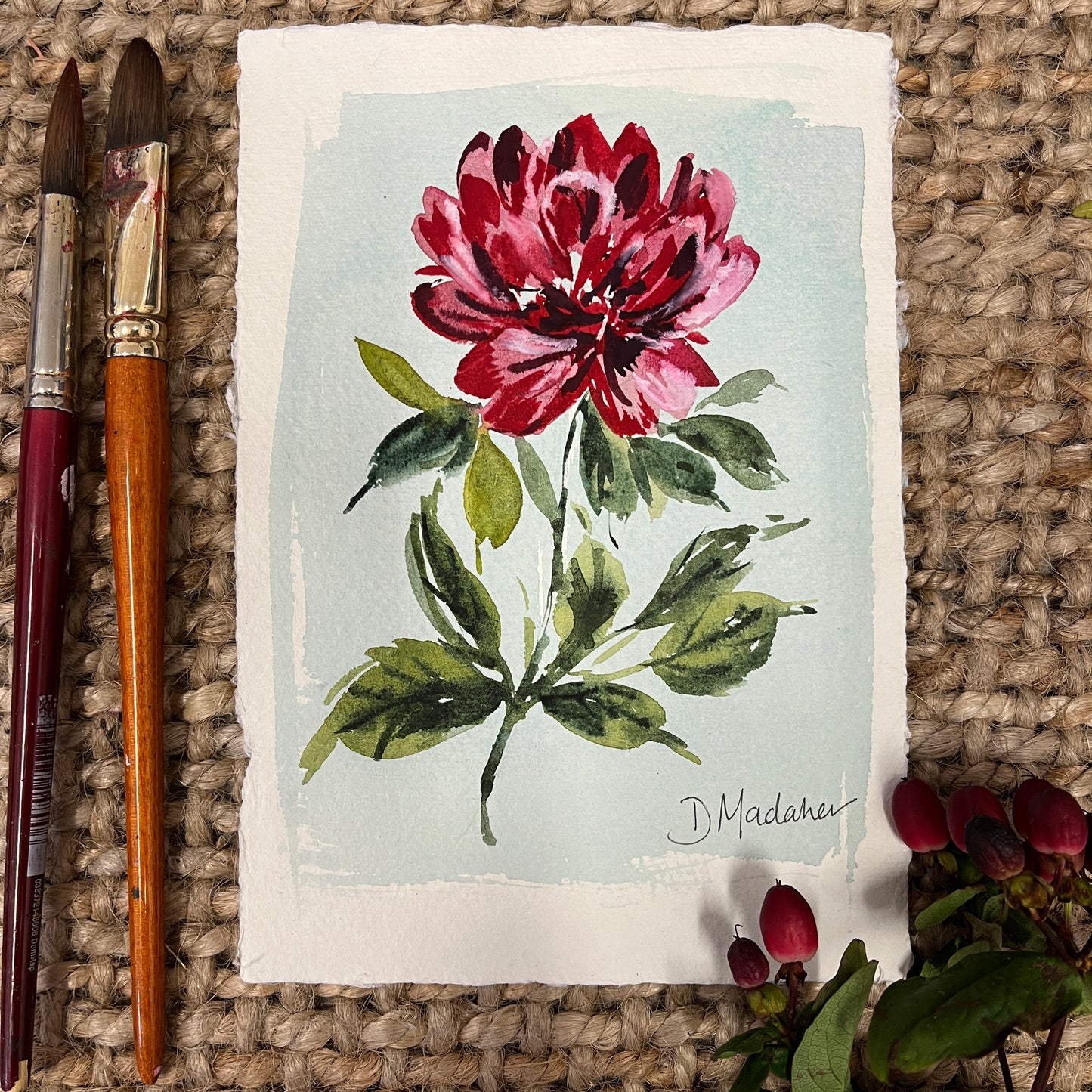 NEW** Single Dahlia original painting 2317