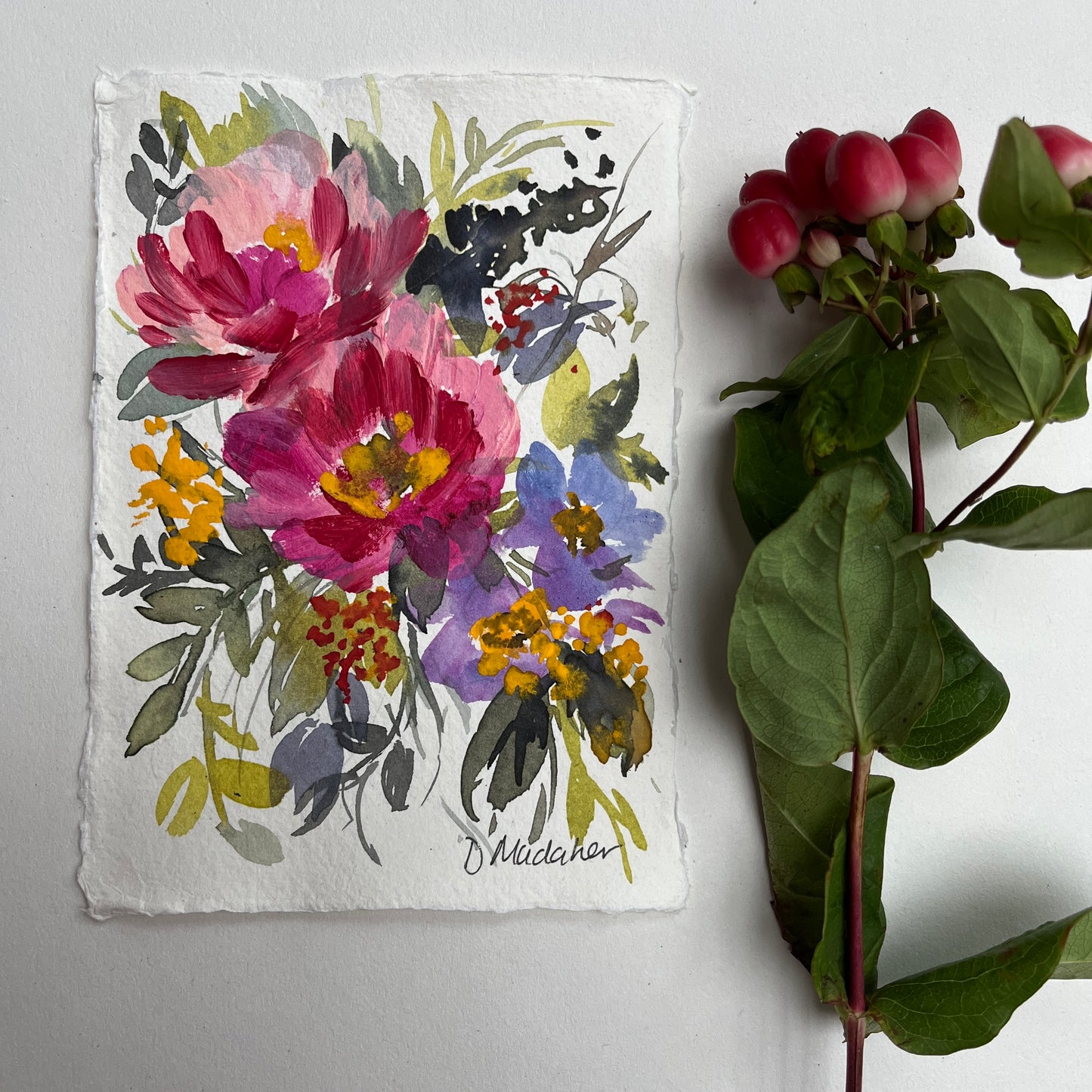 Small original floral painting 2306