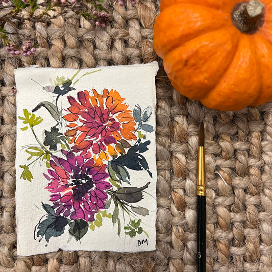Miniature Dahlia painting DM15