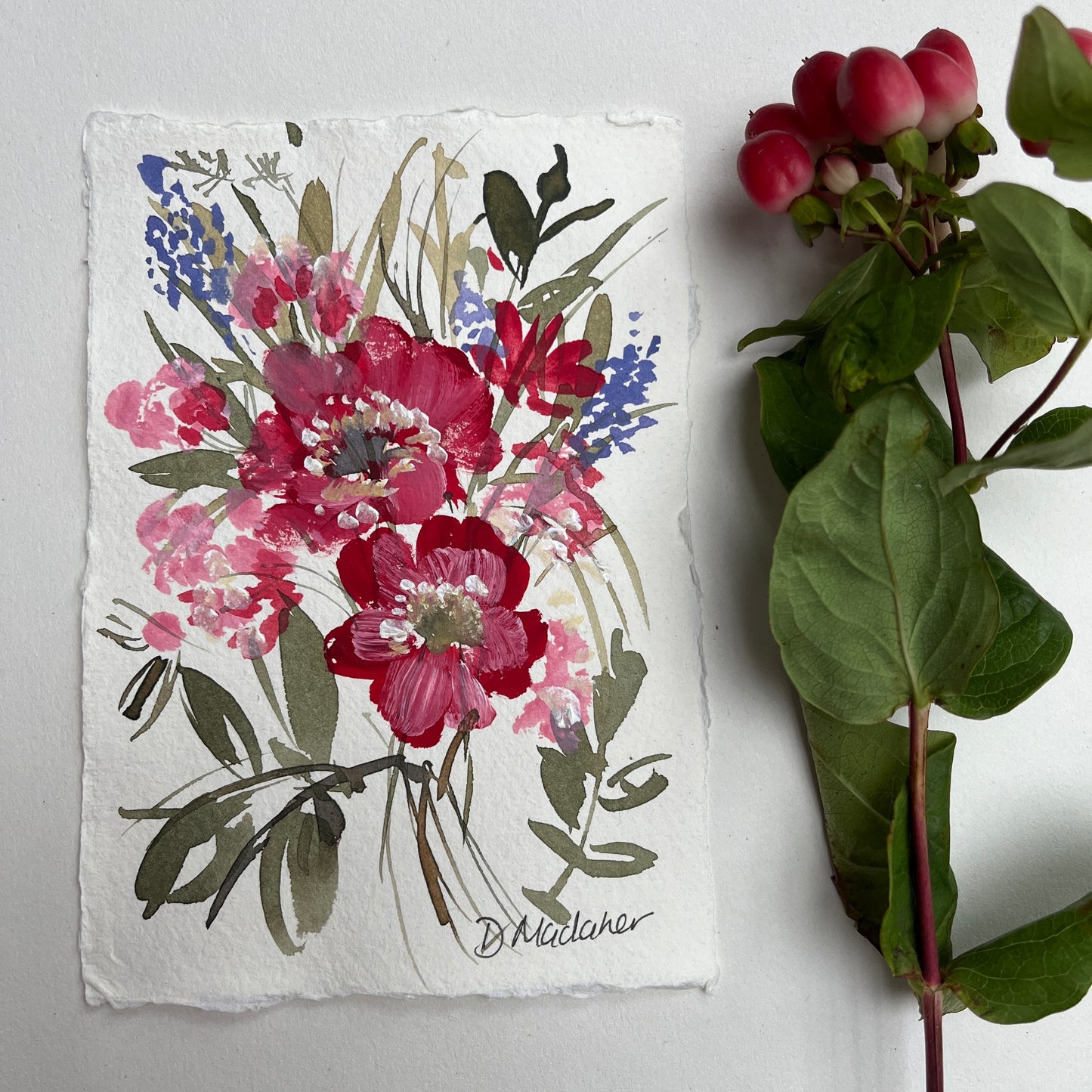 Small original floral painting 2305