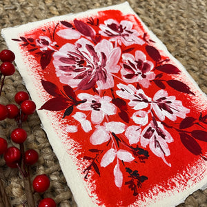 NEW** Beautiful Red floral painting. Dm2305