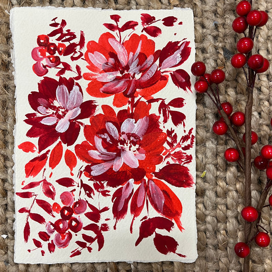 Beautiful Red floral painting collection. Dm2302