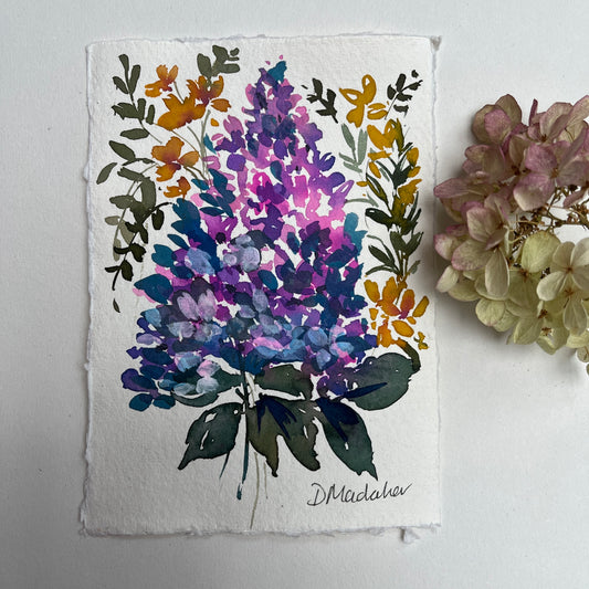 Small hydrangeas original painting 2312
