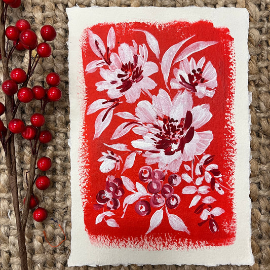 Beautiful Red floral painting. Dm2306