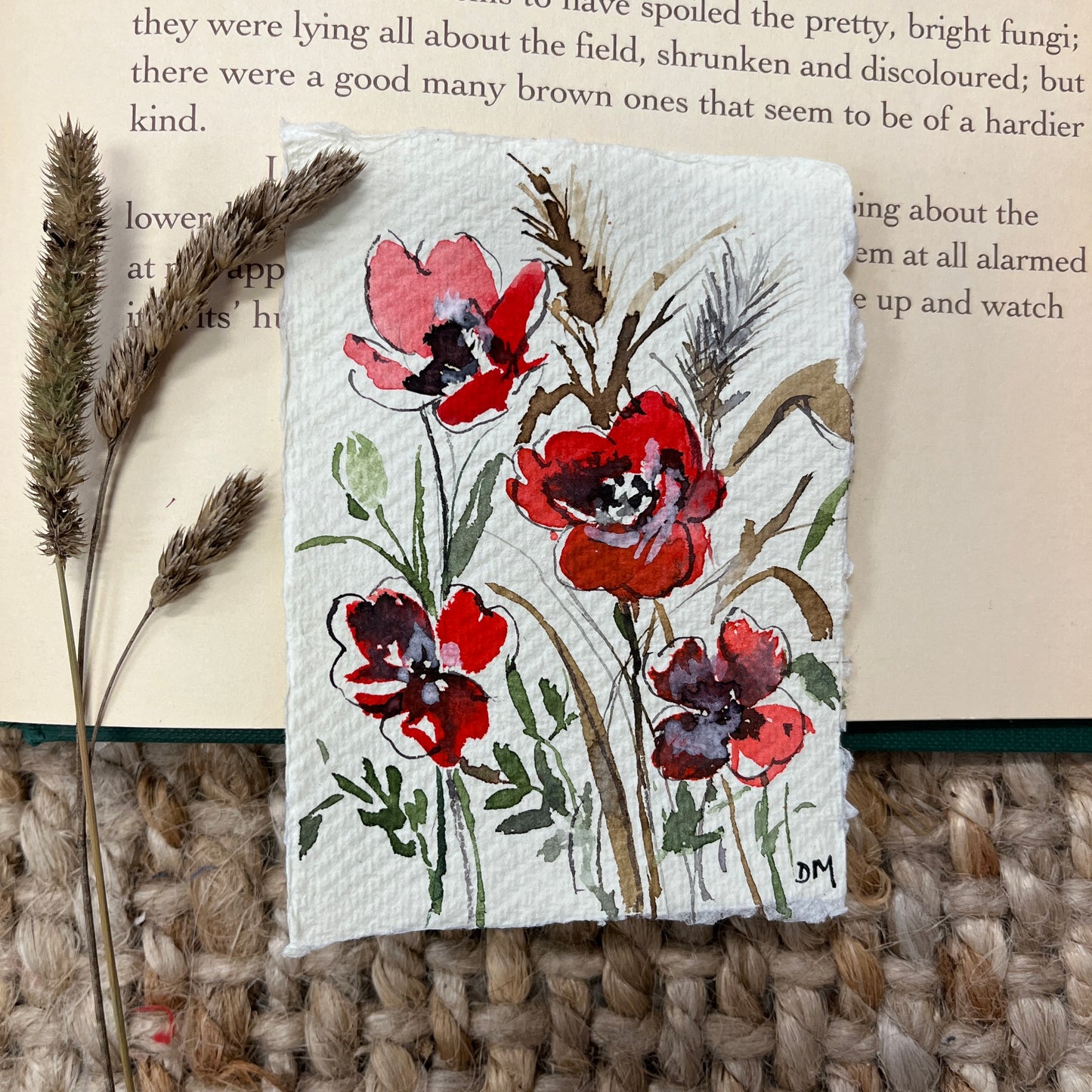 Miniature poppy painting DM12