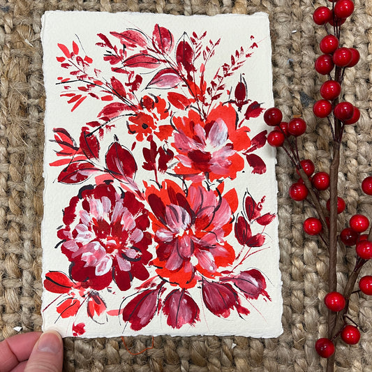 Beautiful red floral painting collection 2303