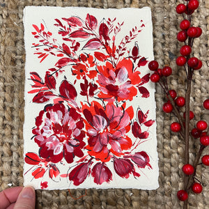 NEW**Beautiful red floral painting collection 2303