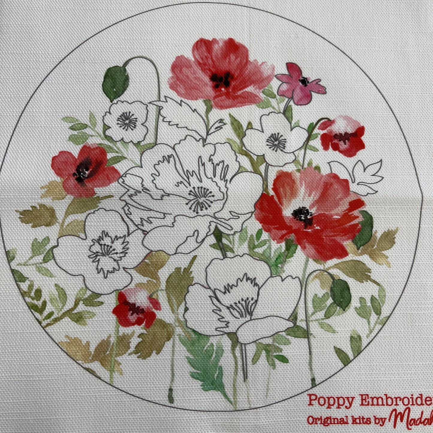 PRE ORDER** Poppy embroidery panel