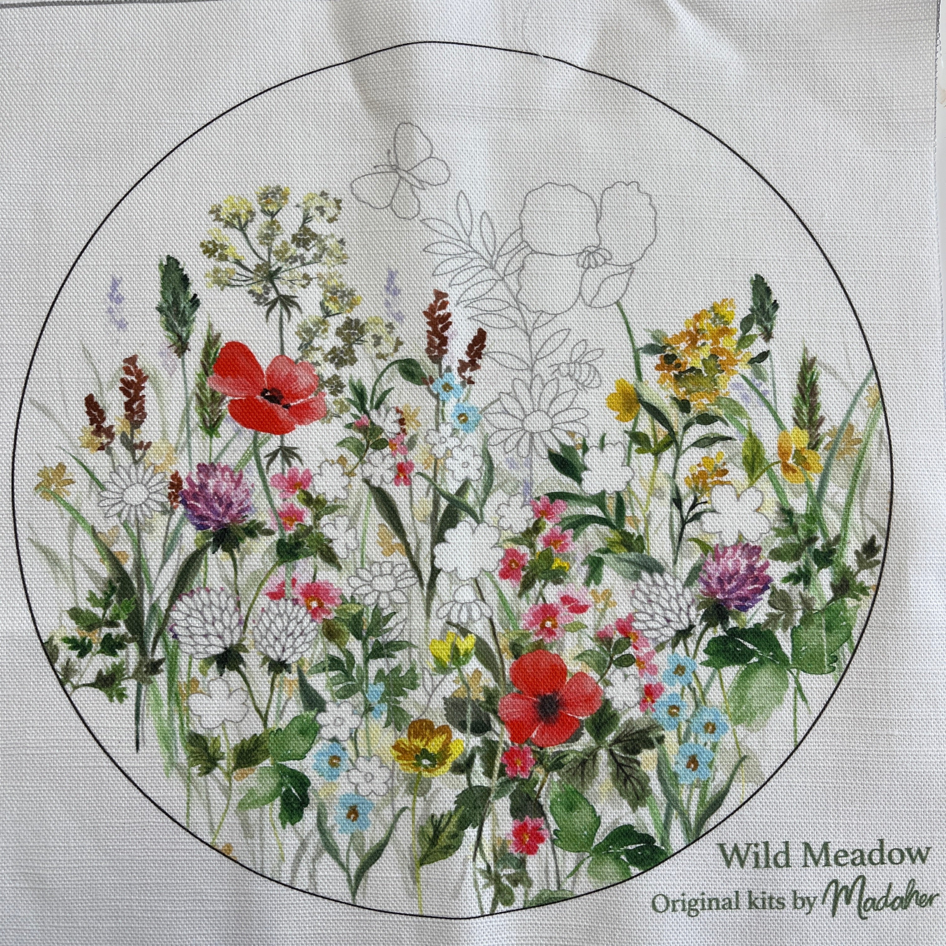 PRE ORDER** Wild meadow Embroidery panel