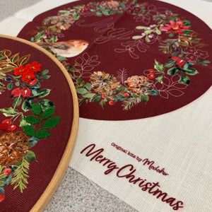 Christmas Joy embroidery panel