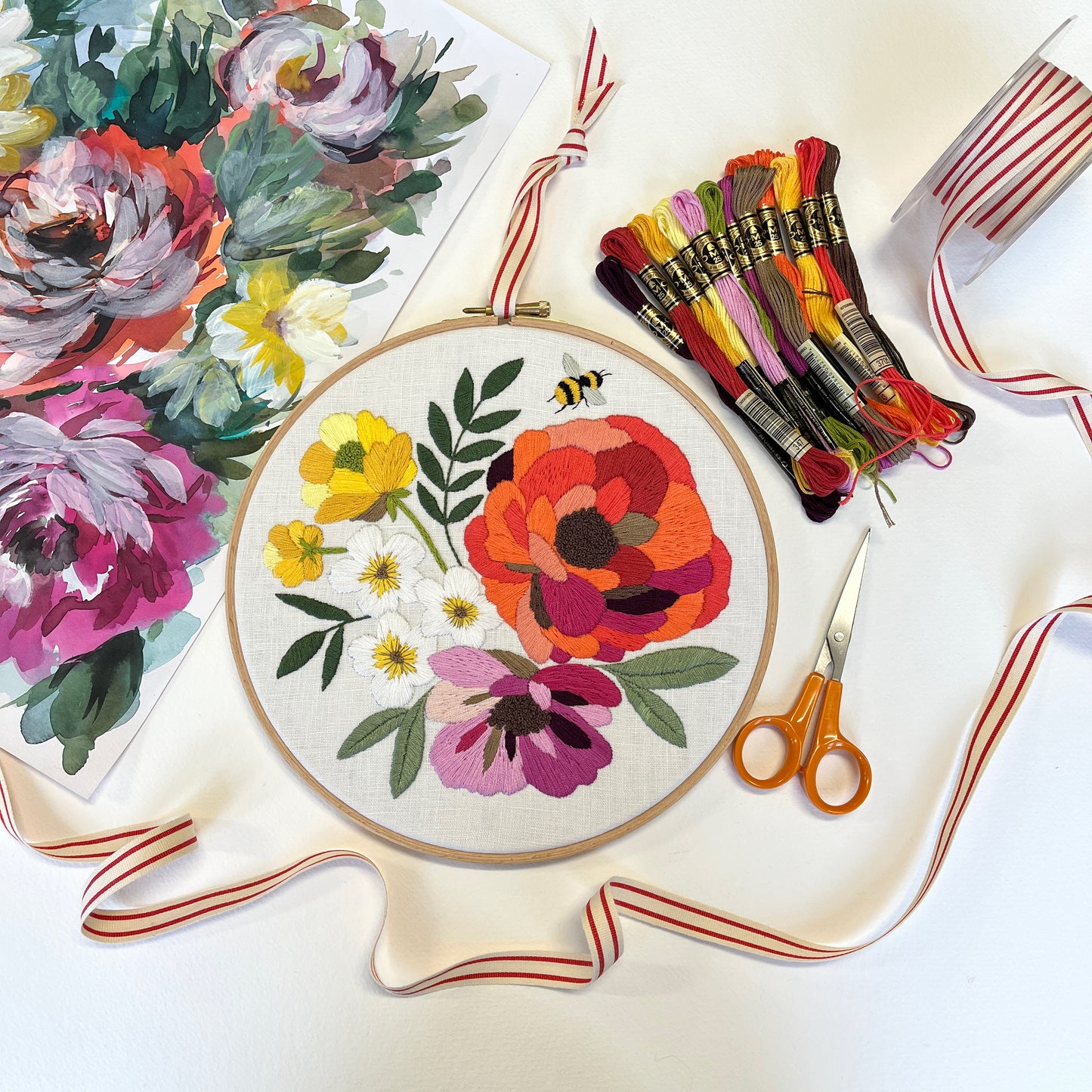 Artist Bloom PDF Embroidery/ Appliqué pattern. *With You tube tutorial*