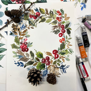 Friday 17th November 7-9:30pm Adult Wreath Painting workshop