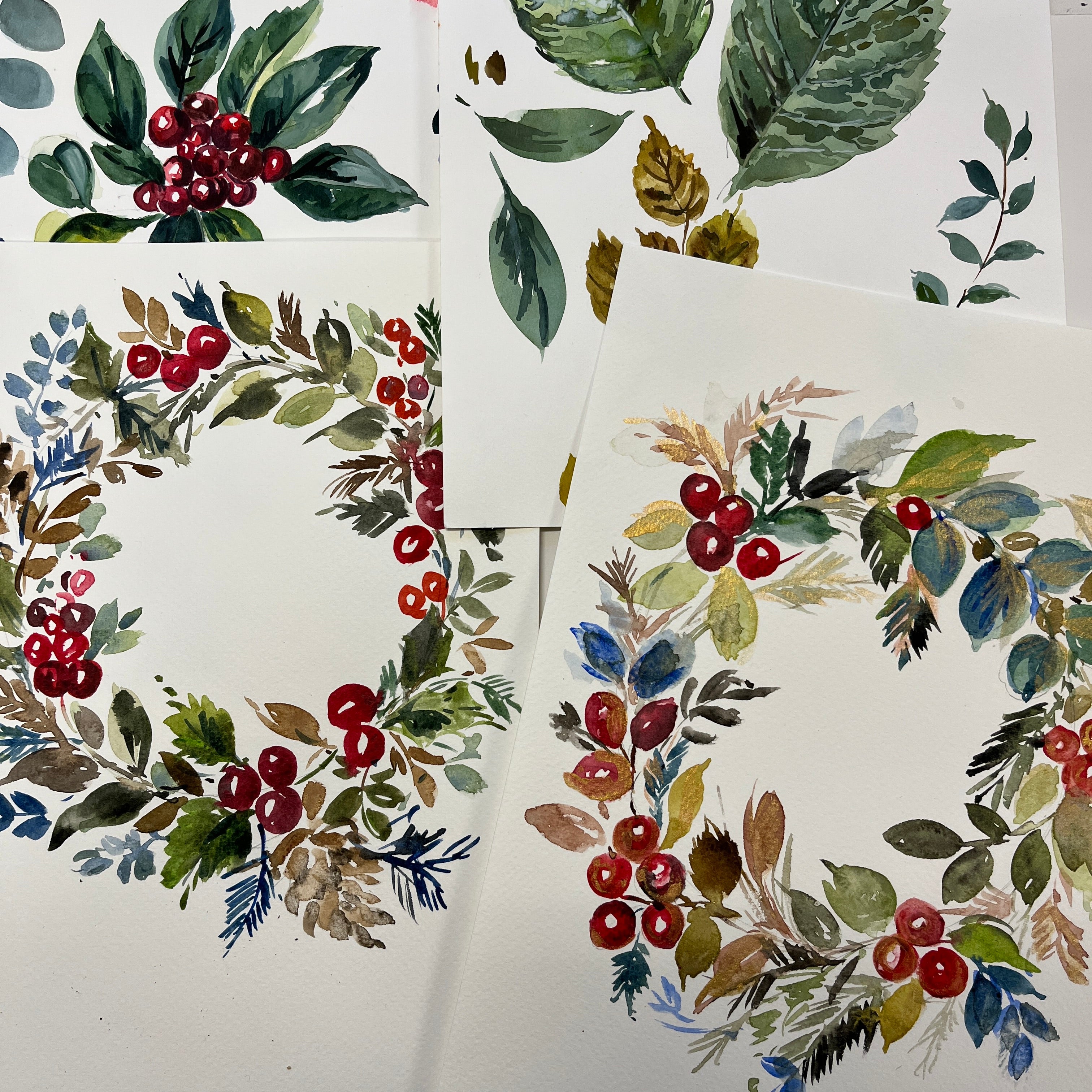 ADULTS AND TEENS** Saturday 7th December  10-12.30pm Adult Christmas Wreath Painting workshop