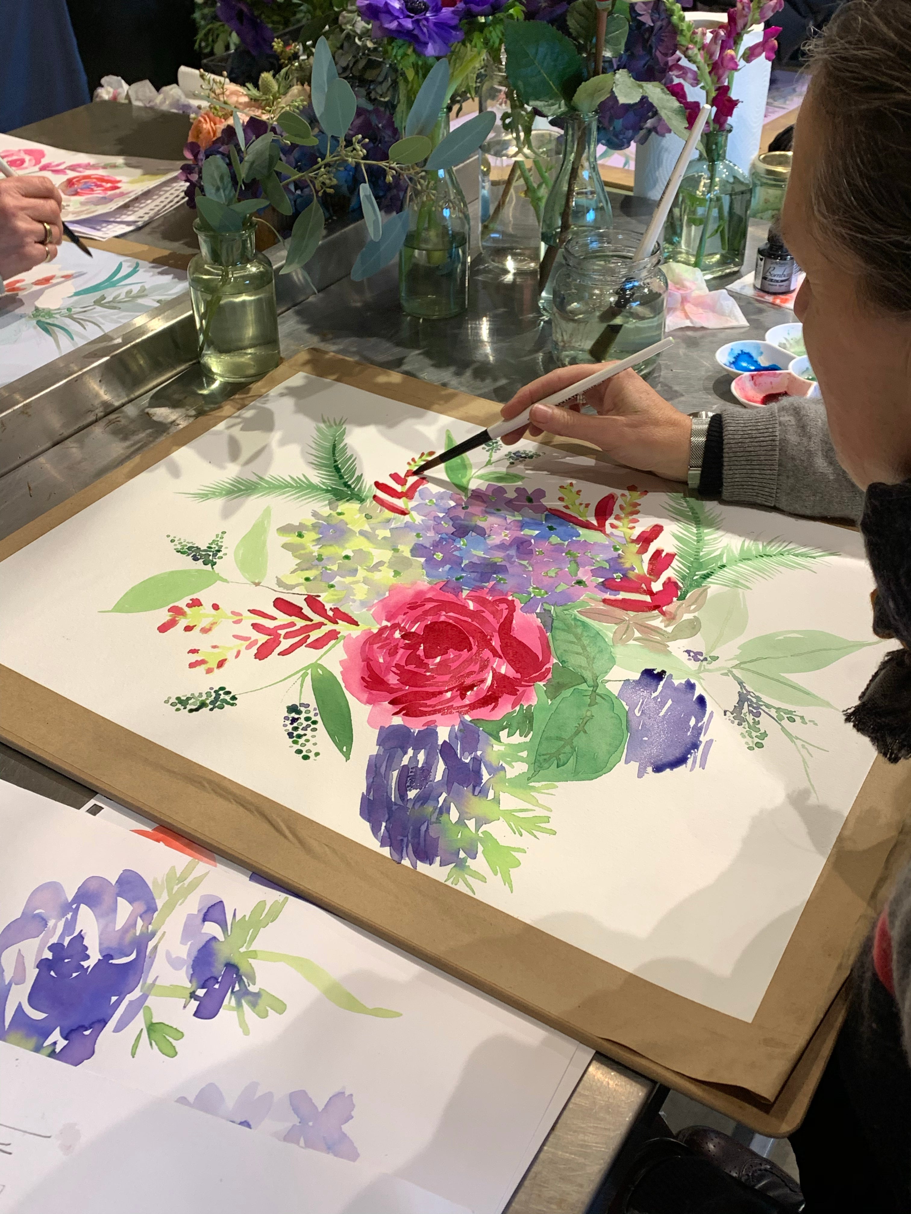 ADULTS** Saturday 19th October 10 -3pm Adult Autumn Floral Painting Workshop