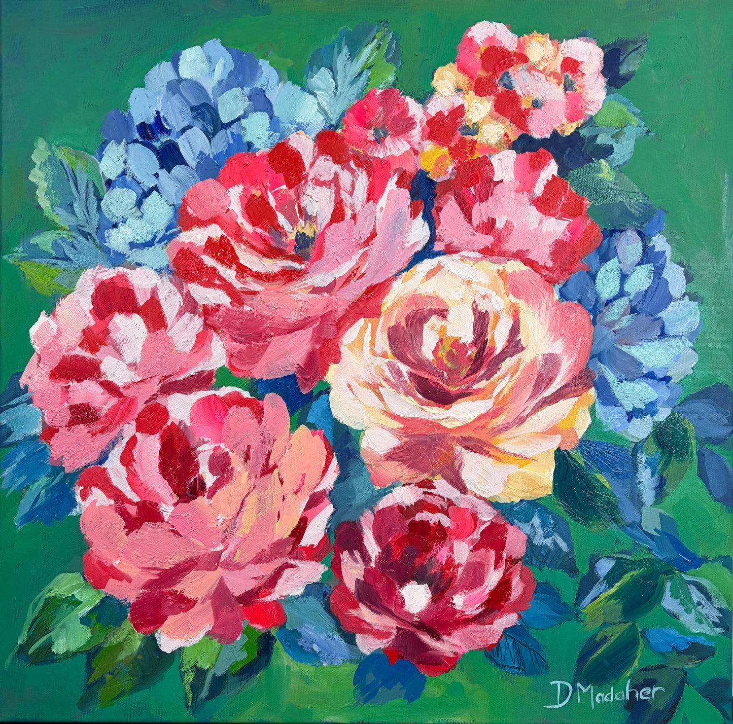 Blue and Pink Flowers