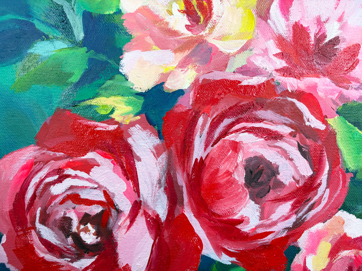 Blue and Pink Flowers