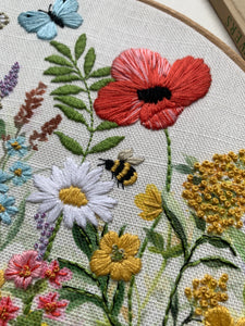 PRE-ORDER Wild Meadow embroidery kit.
