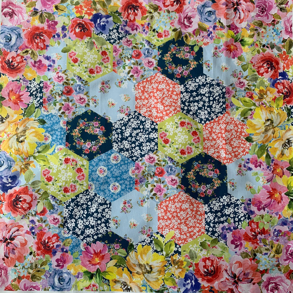 fabric panel - vintage collage (526). For sewing, patchwork, quilting.  Fabric panels, quilt panels, fabric panel for quilting, patchwork