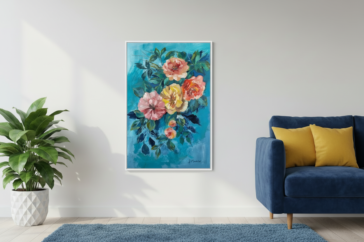 keep everthing in this picture but just reduce the painting by 20 percent