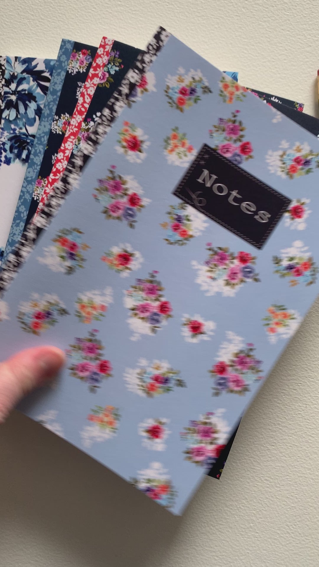 Pale blue floral notebook