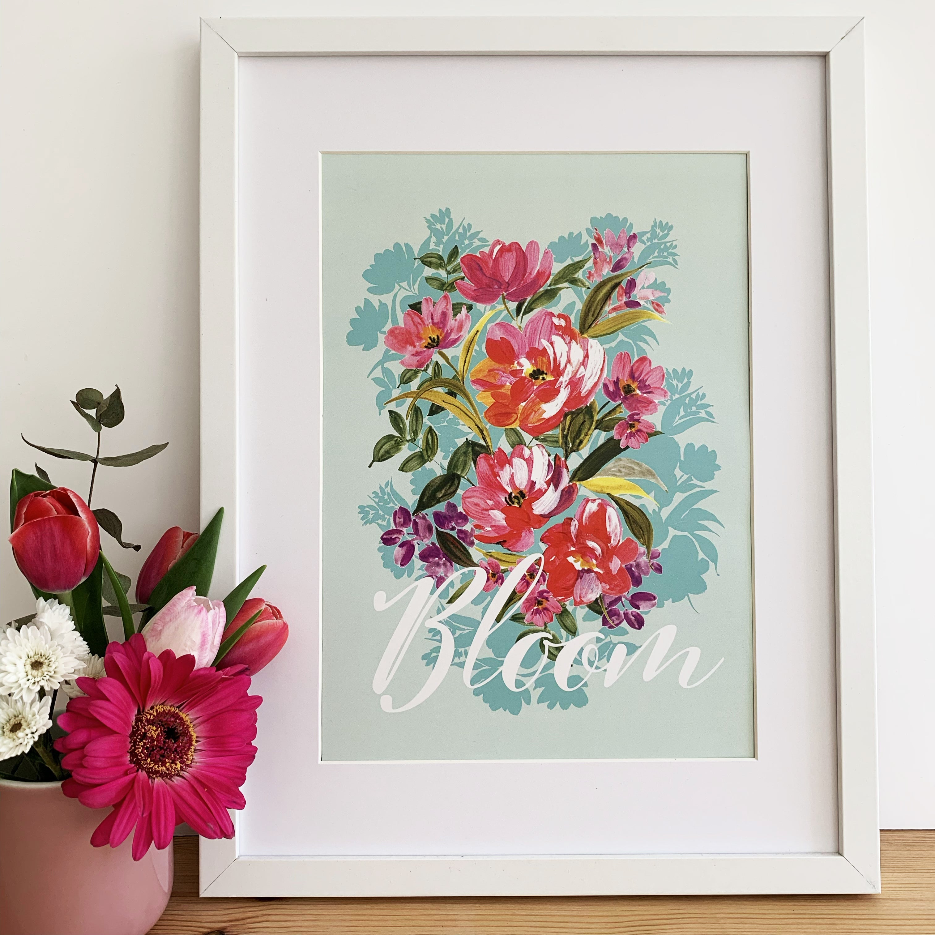 REDUCED** A4 BLOOM Floral art print. FREE Uk postage.
