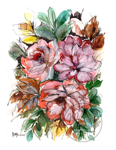 Peach Floral original painting