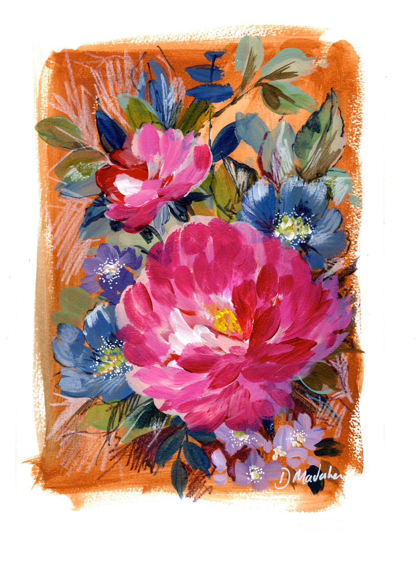 Pink Peony Original painting