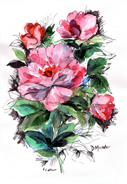 Rose Bouquet Original painting