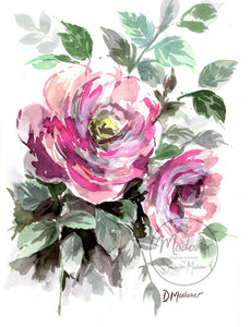 Rose original painting