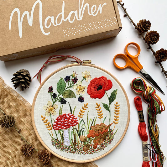 Woodland treasures Embroidery kit.