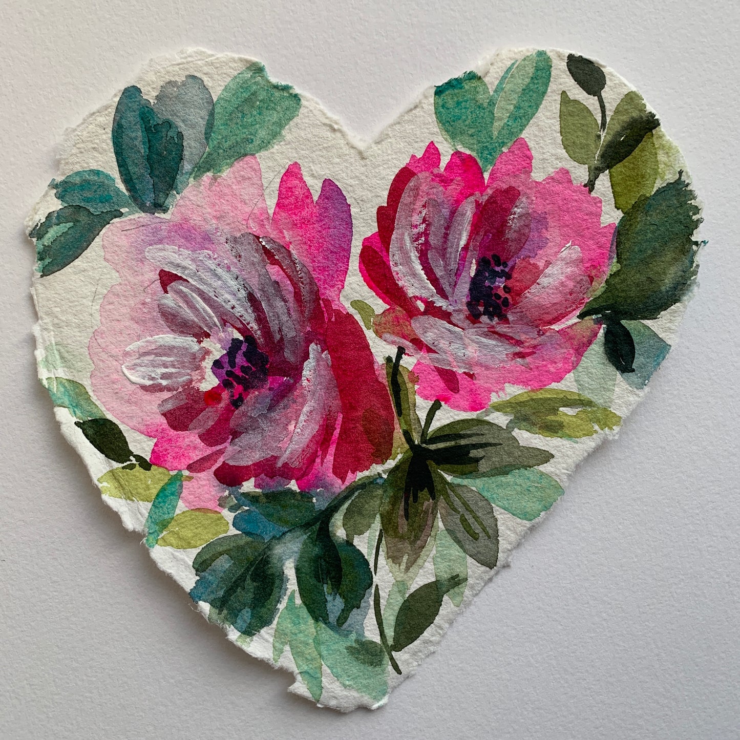 Original painting floral Heart 002
