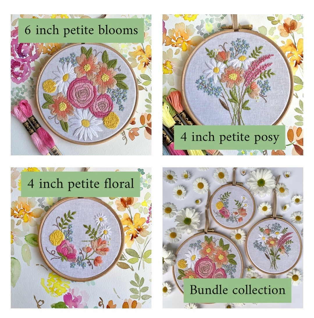 HALF PRICE** Petite bouquet PDF pattern Bundle! 3 designs.