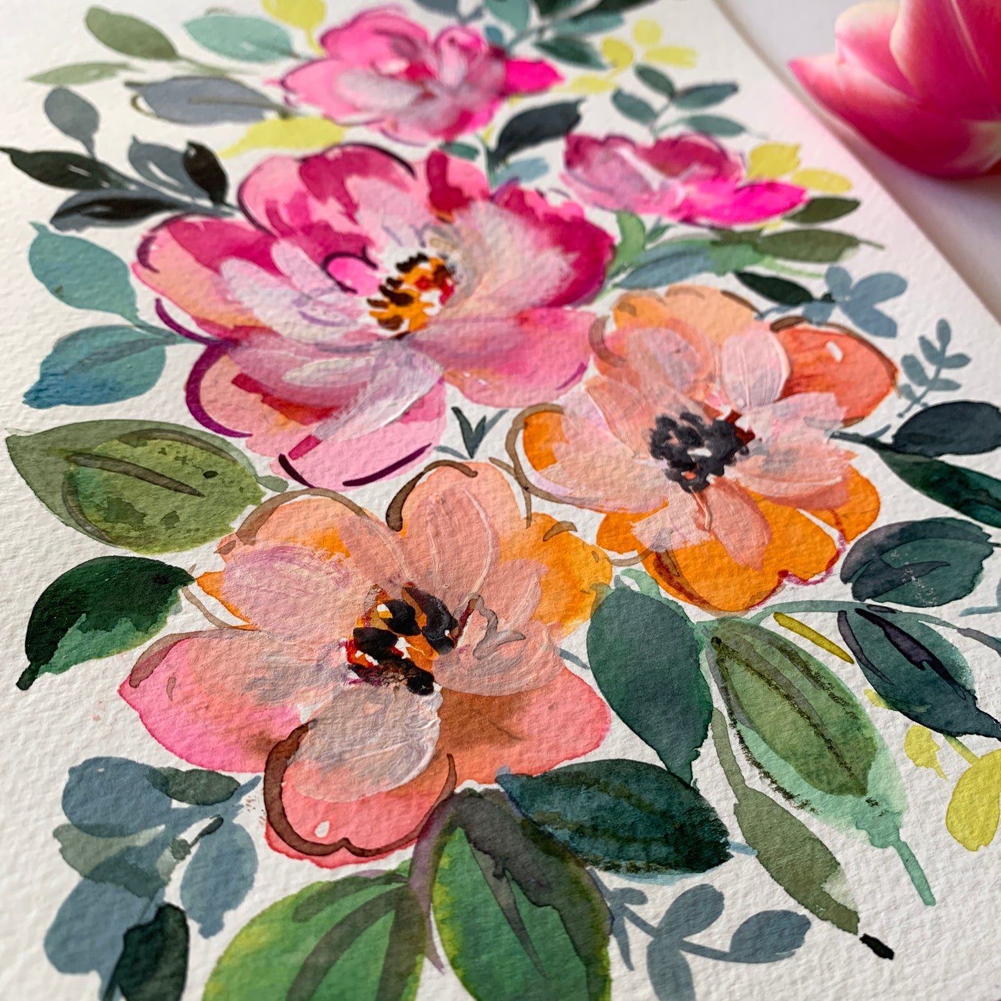Original floral painting DM107