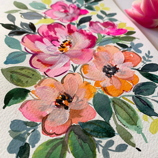Original floral painting DM107